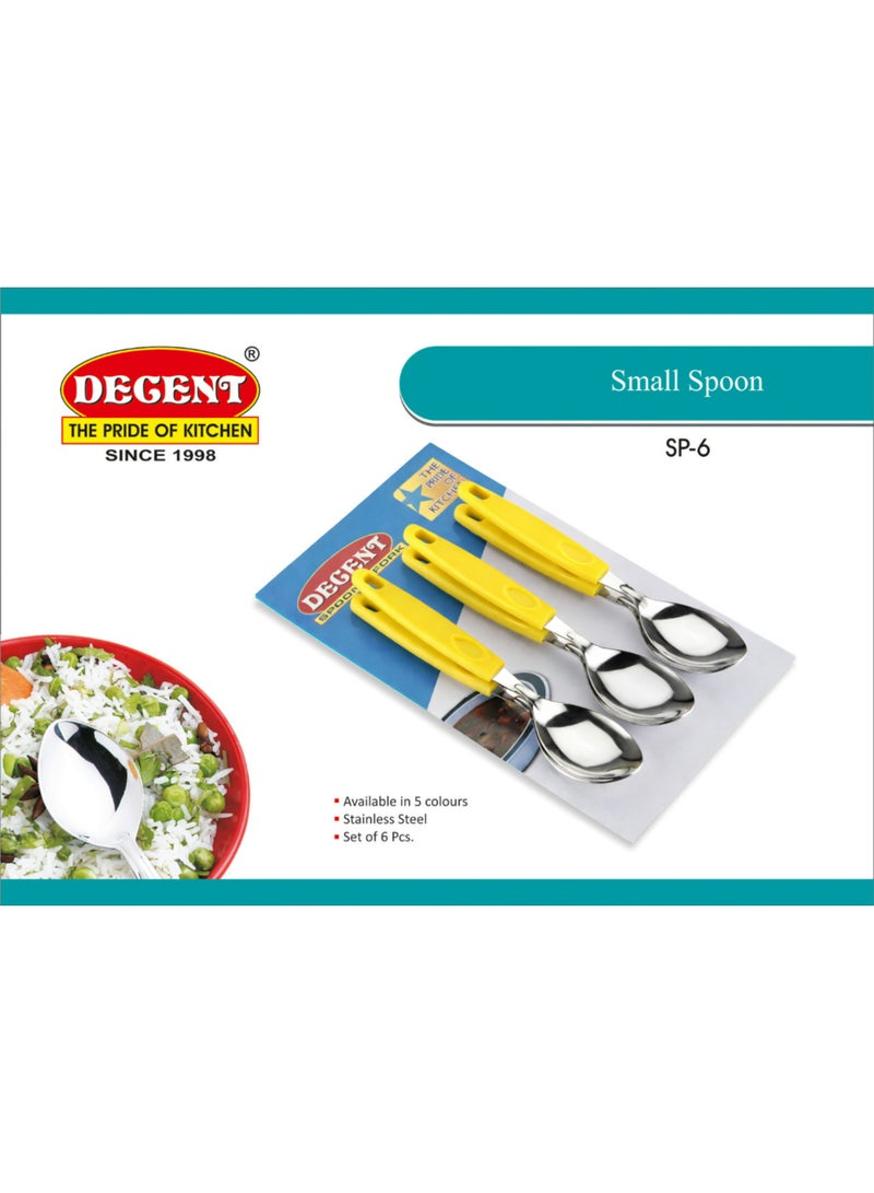 ديسينت ديسنت ستينلس ستيل تي سبون سِت أوف 6 | ميرر فينيش | إيرغونومِك هاندل | دزرت آند كوفي سبون سِت فور هوم، كيتشن، ريستورانت، ديش واشر سيف - Image 3